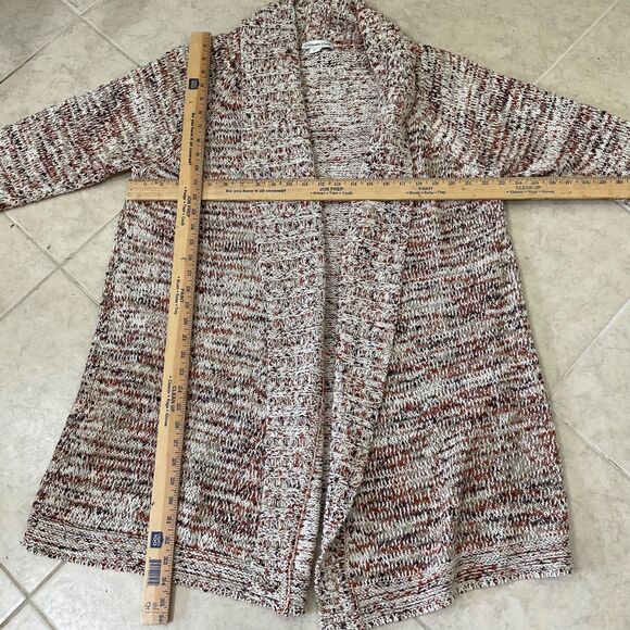 Coldwater Creek Long Line open front Cardigan women’s XL multicolor browns - Picture 7 of 11